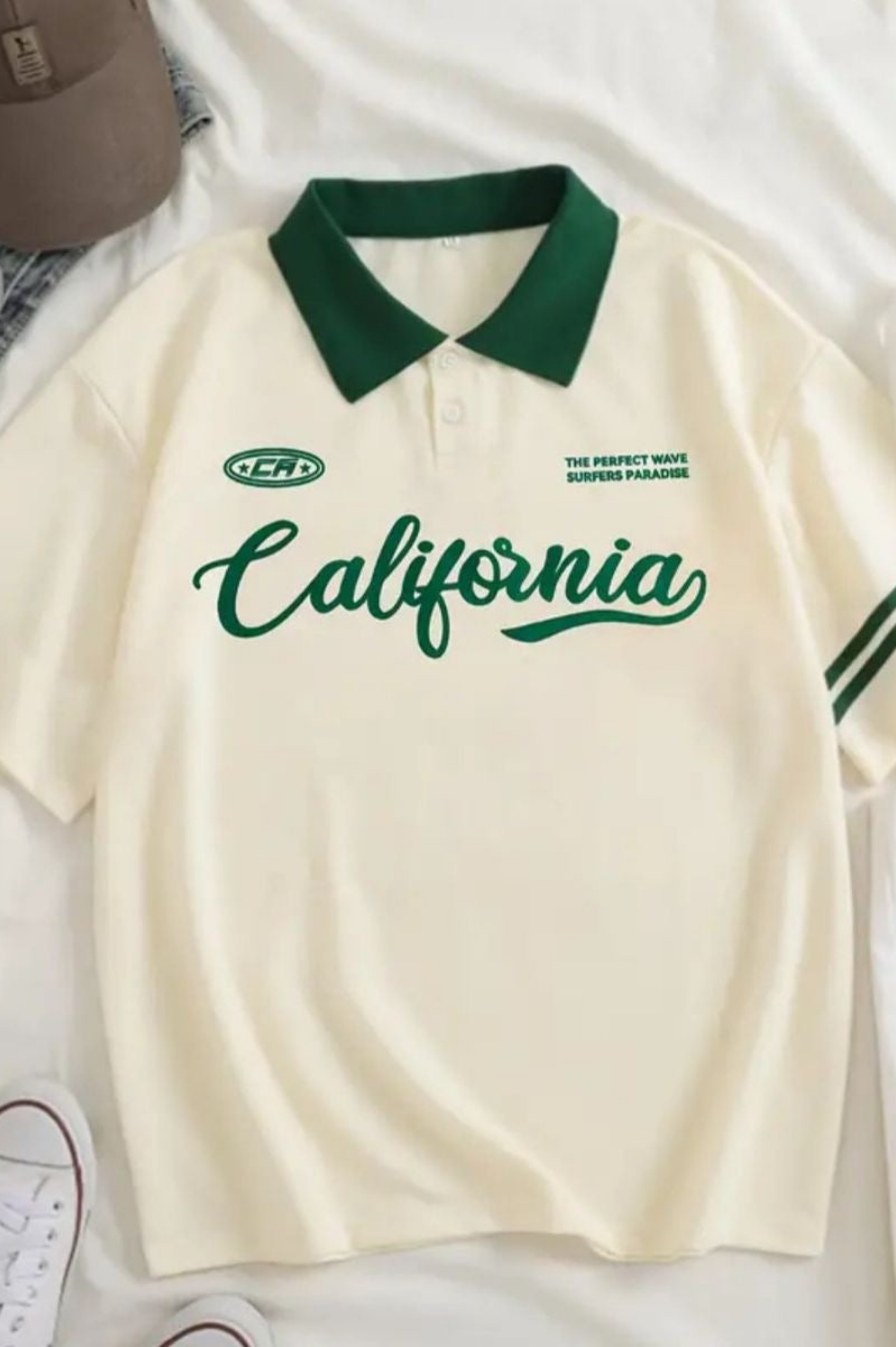 Hombres Camisa Drop Shoulder Polo Shirt California