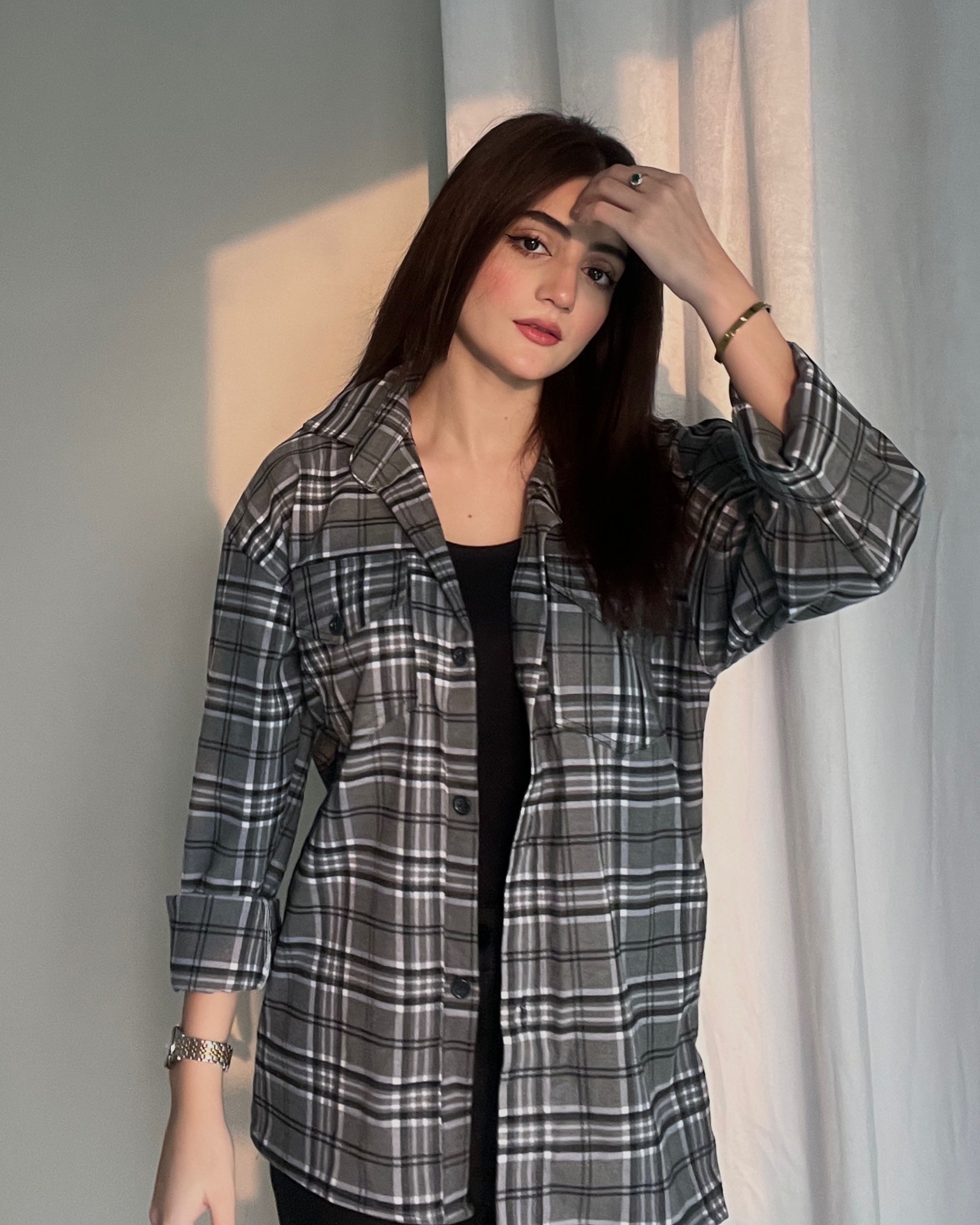 Shepherd Plaid Flannel Oversized Shacket