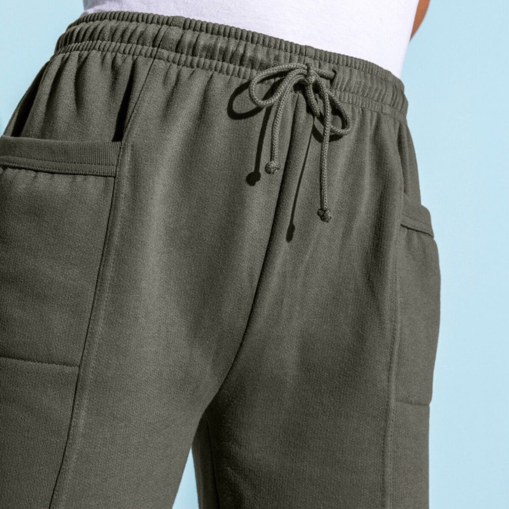 High Waist Fleece Jogger Sweatpant Khaki
