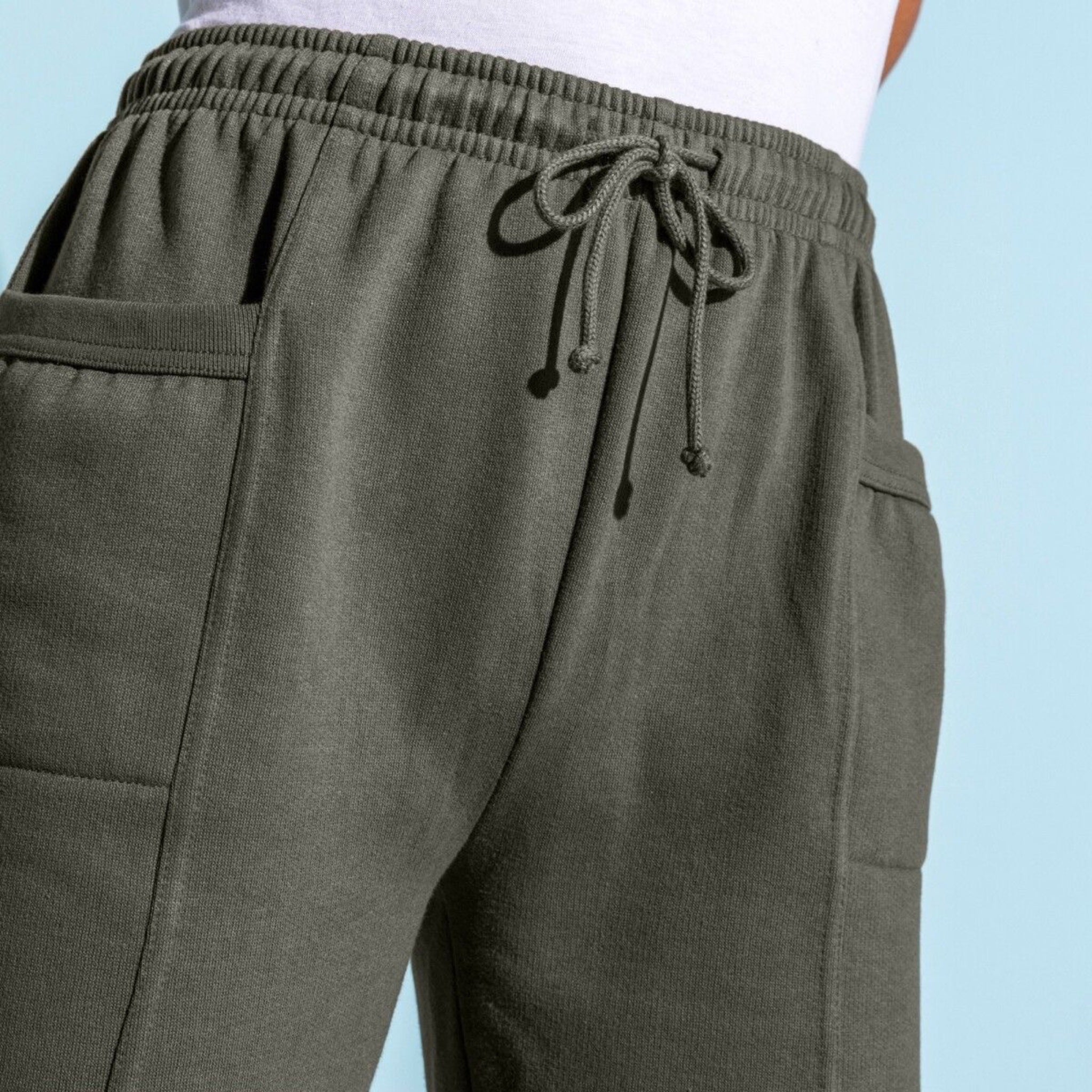 High Waist Fleece Jogger Sweatpant Khaki