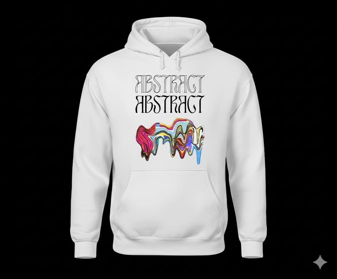 Abstract Graphics White Hoodie