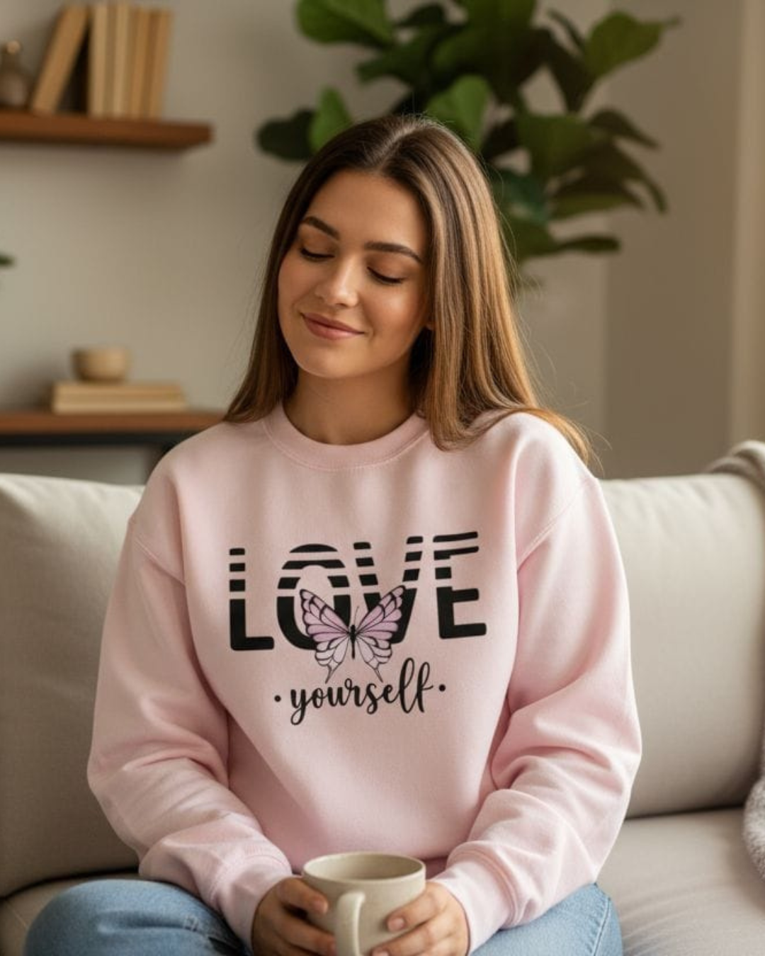 Love Yourself Oversized Fit Pull Over Hoodie