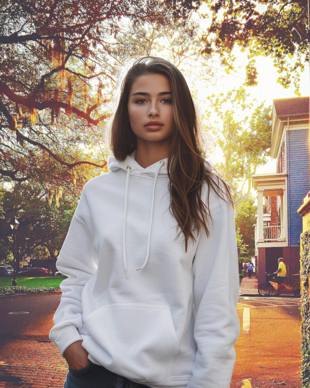 Premium White Pullover Hoodie