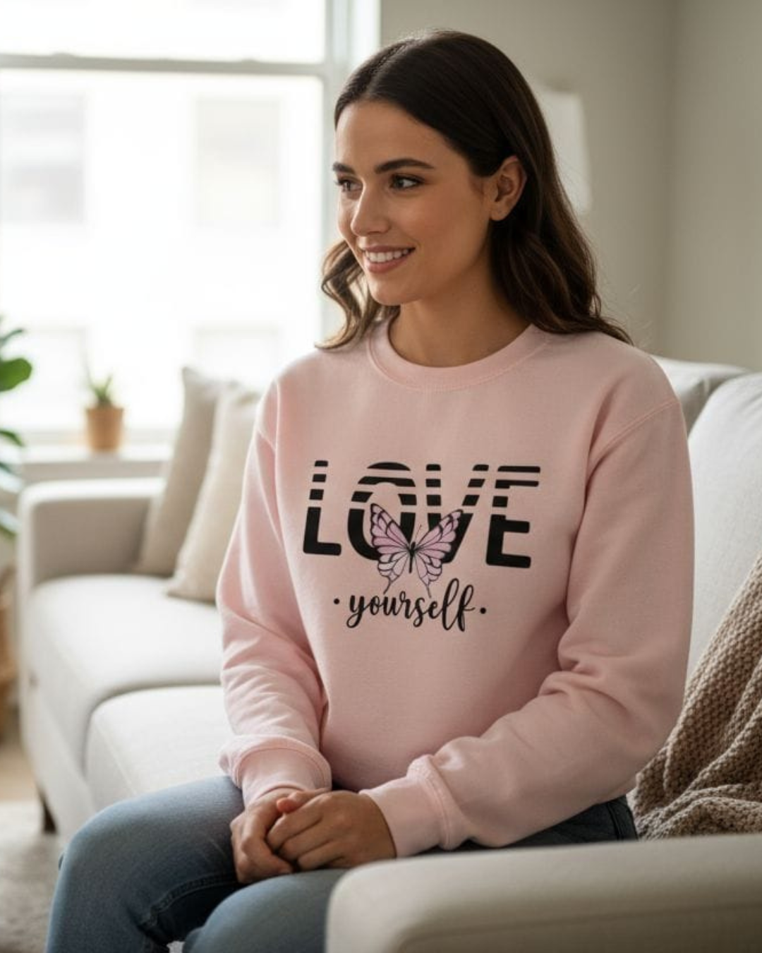 Love Yourself Oversized Fit Pull Over Hoodie