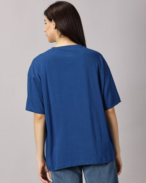 Womens Basic Oversized Drop Shoulder Tee Teal