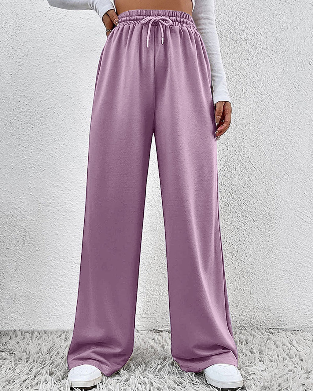 Comfort Stretch Open Bottom Terry Trouser Lavender