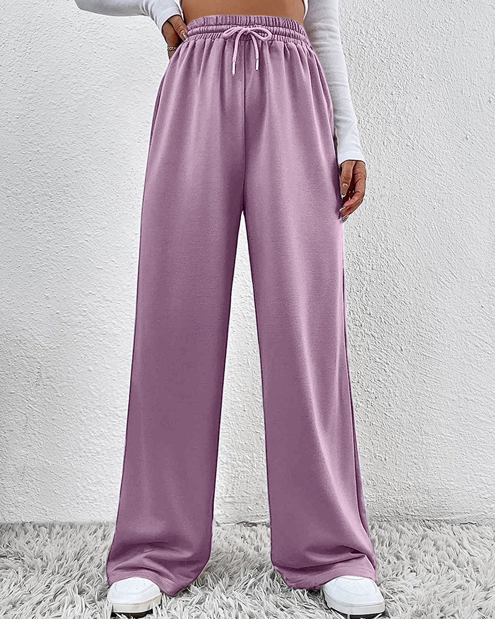 Comfort Stretch Open Bottom Terry Trouser Lavender