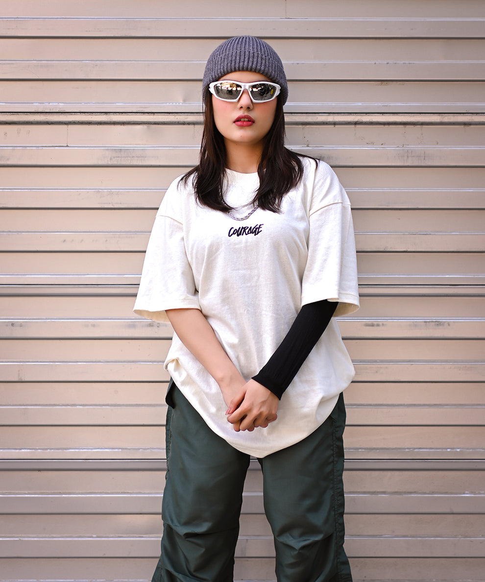 Courage Graphic Drop Shoulder Oversized Tee