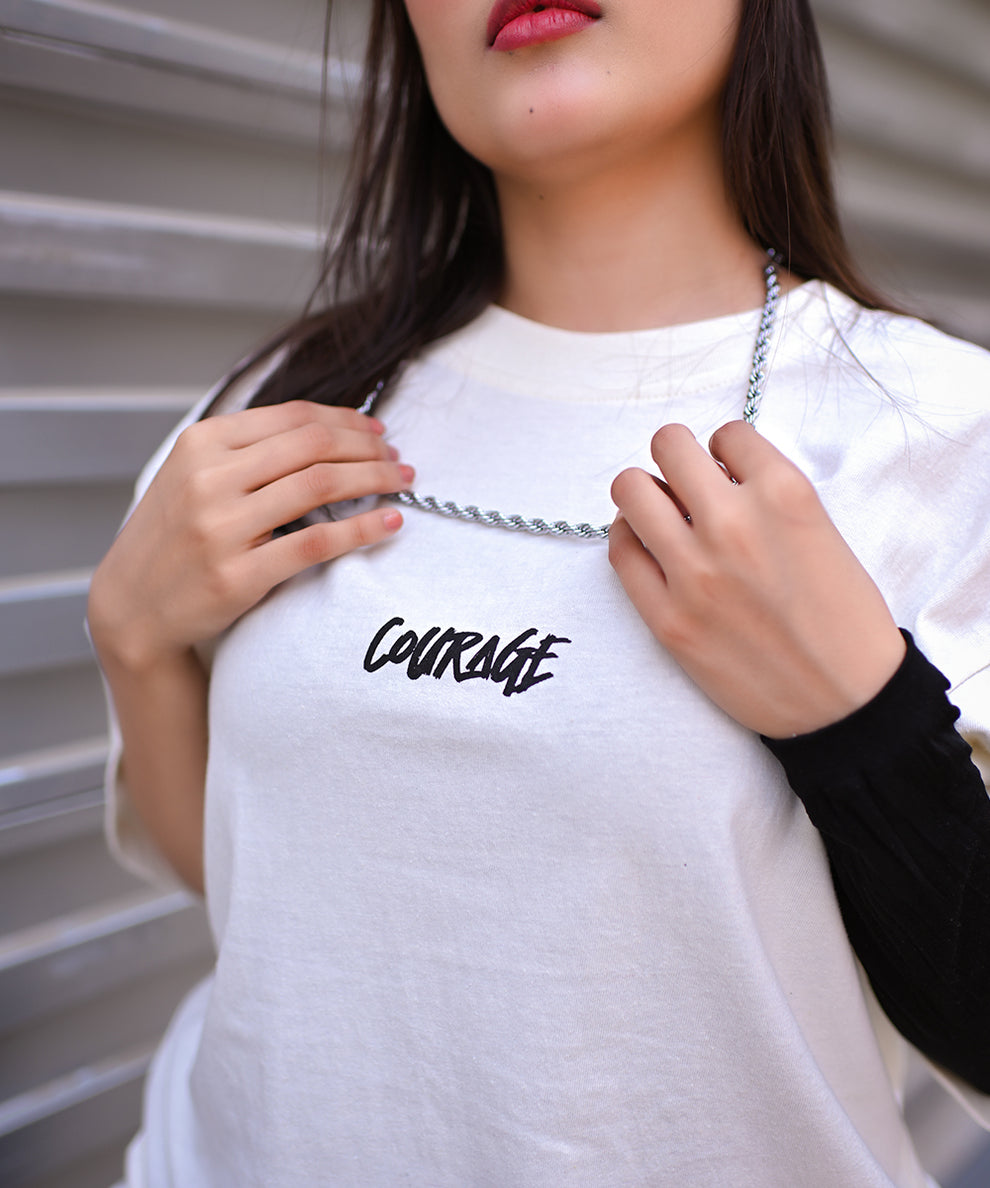 Courage Graphic Drop Shoulder Oversized Tee