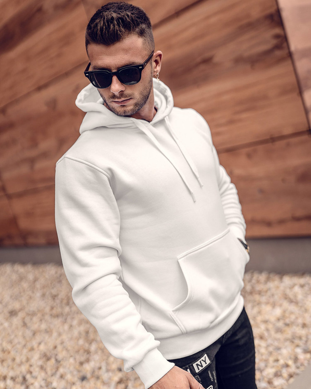 Premium White Pullover Hoodie