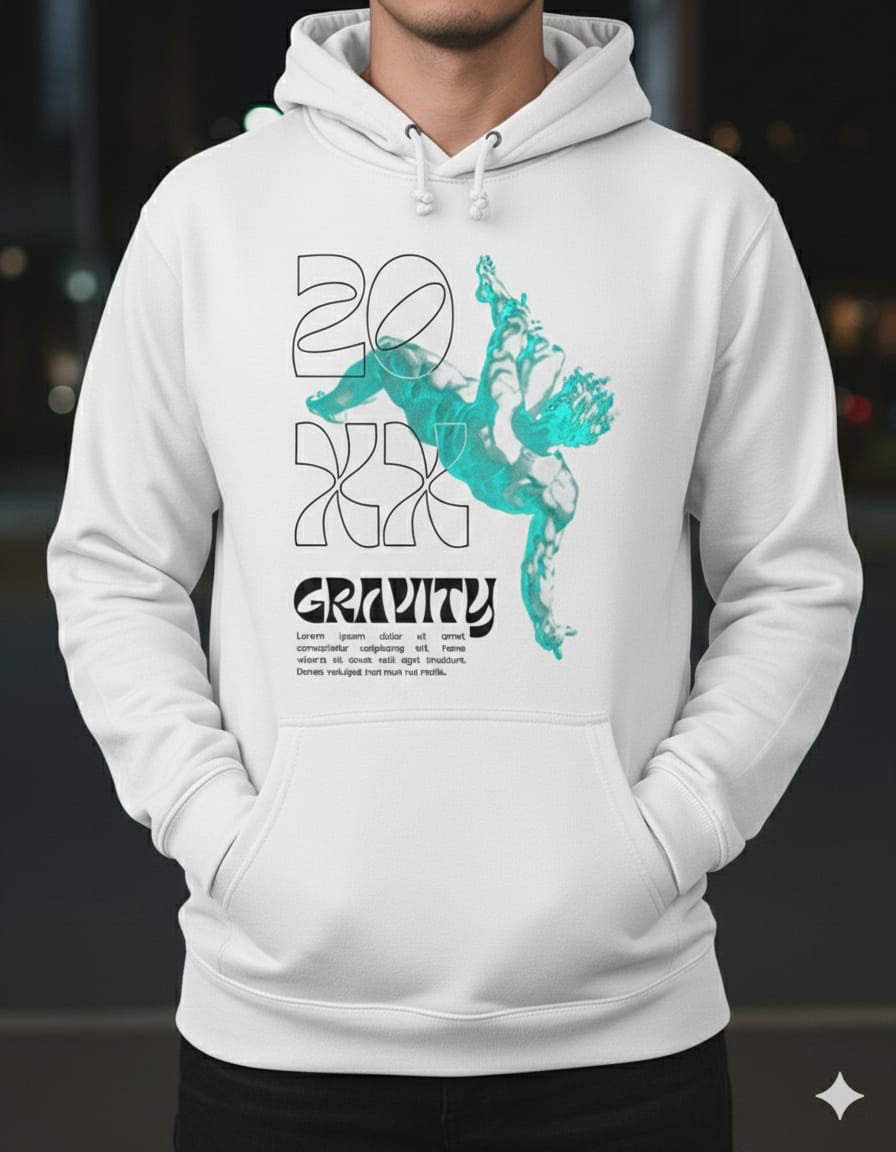 Gravity Graphics Premium White Hoodie
