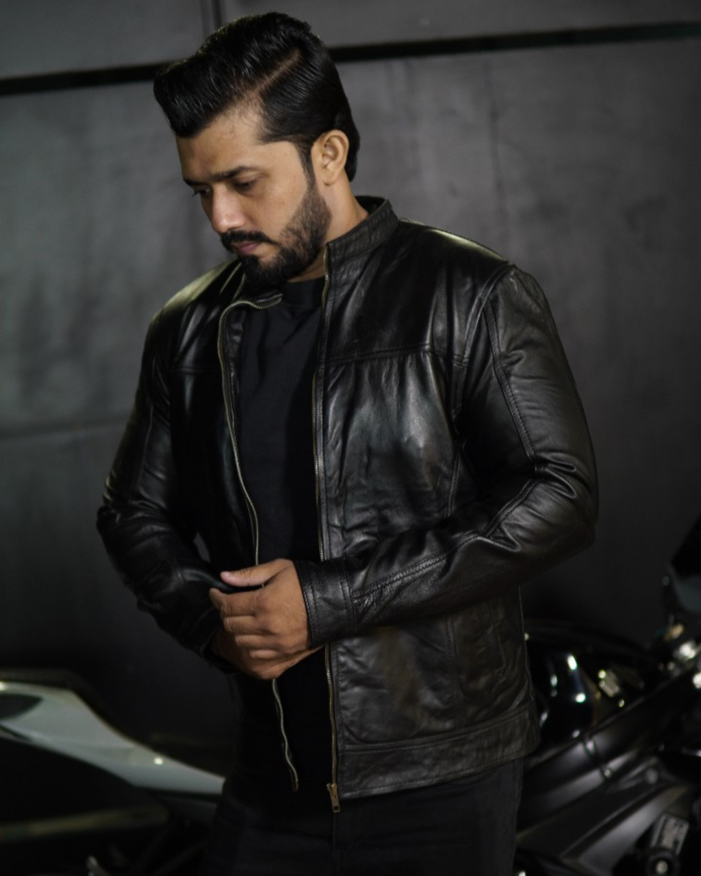Men’s Classic Black Pure COW Leather Jacket