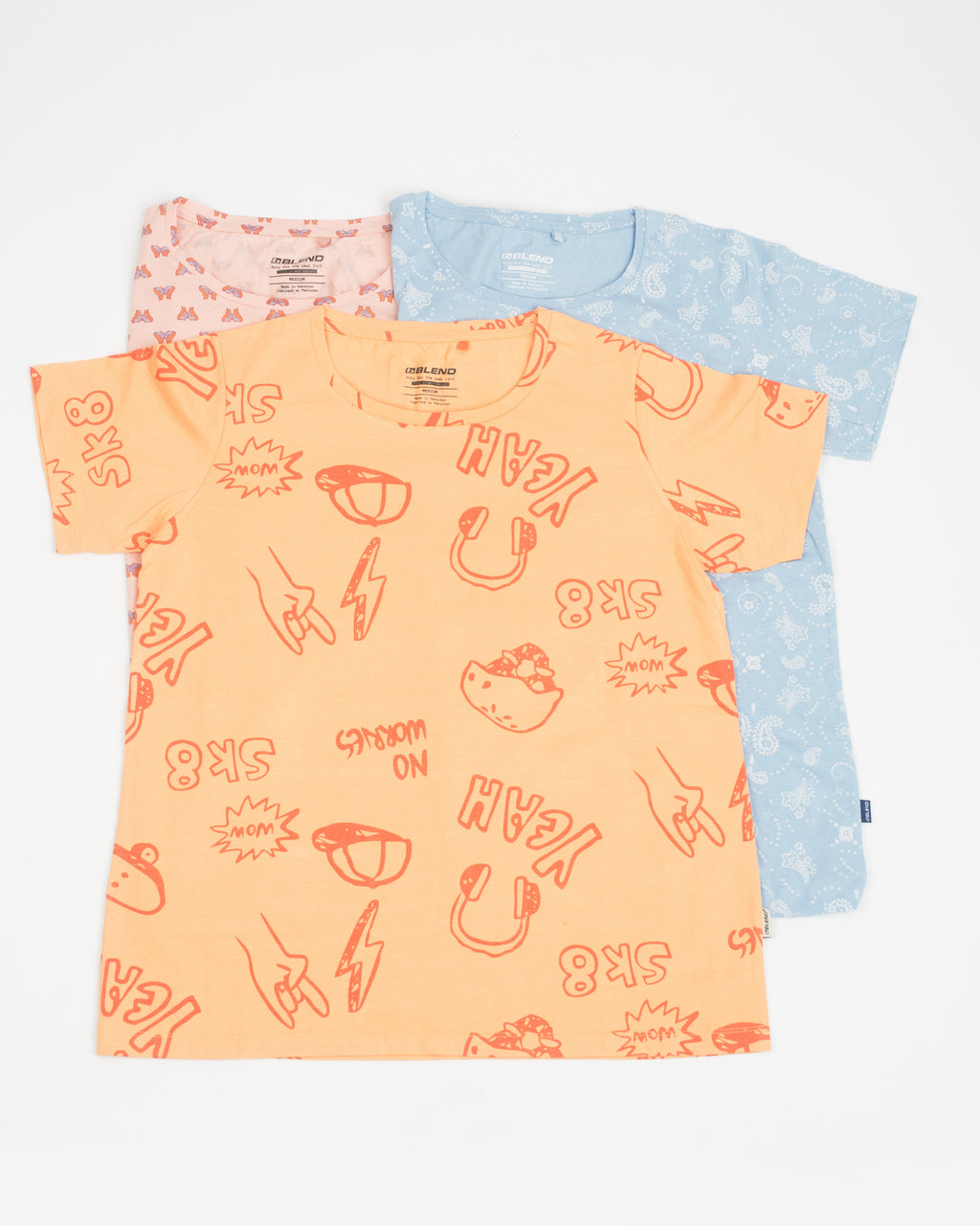 Pack Of 3 Printed Short Sleeve Tops Combo-1