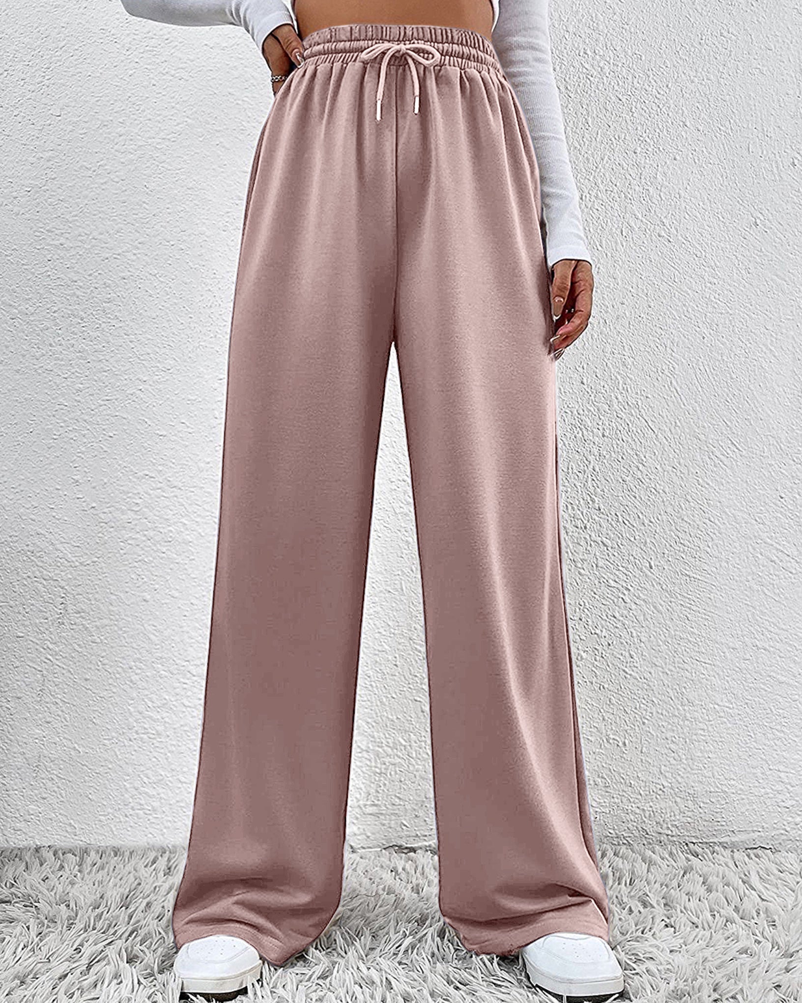 Comfort Stretch Open Bottom Terry Trouser Bisque