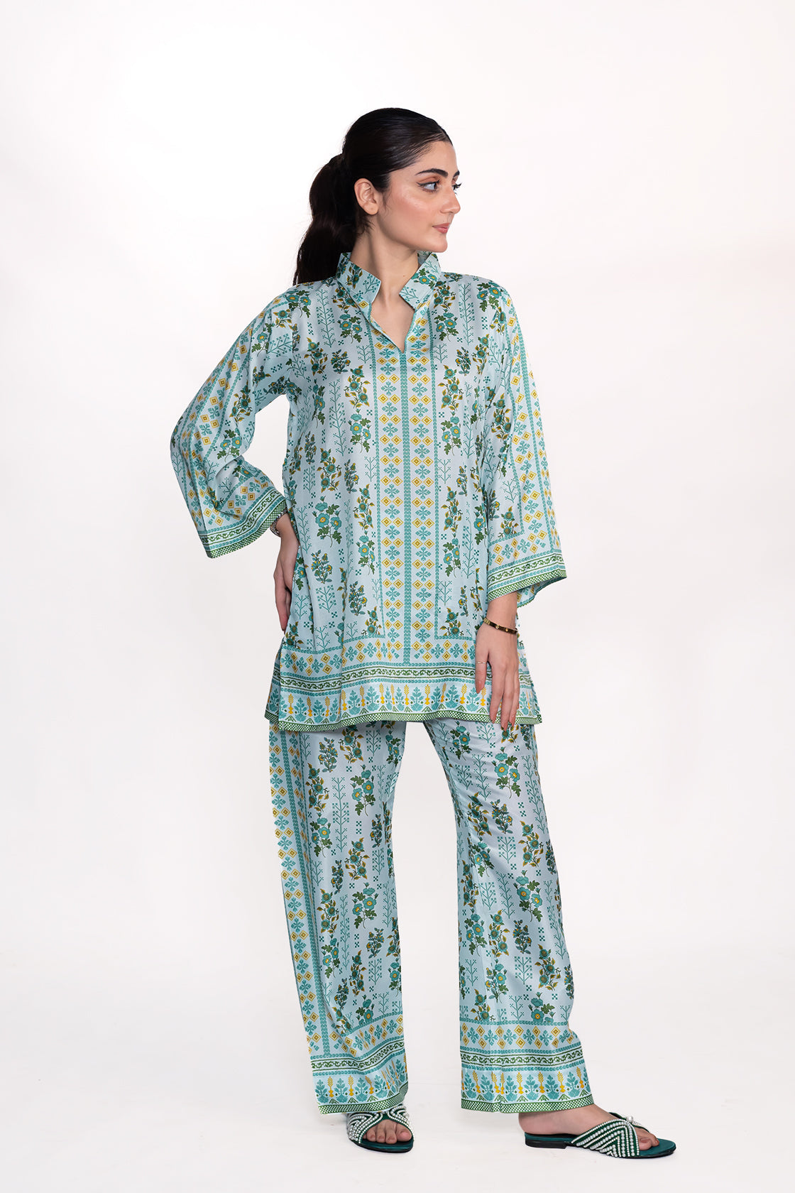 Calla Lily Printed Swiss Lawn Co-Ord Set
