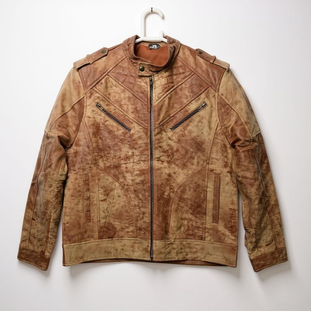 Two Torn Matt pure LAMB Leather Jacket