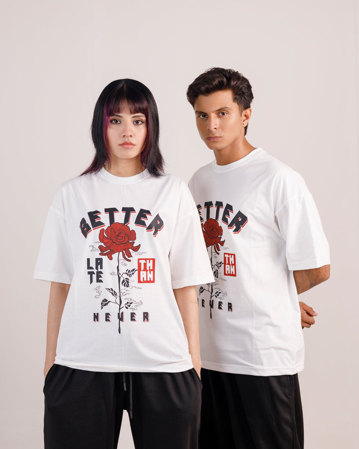 Better Late Than Never Graphic Drop Shoulder Oversized Tee