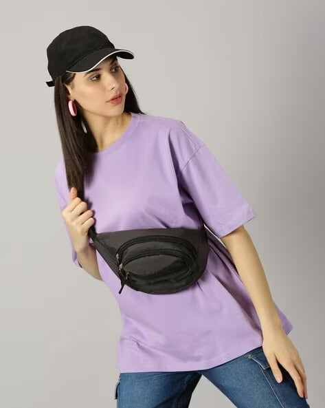 Womens Basic Oversized Drop Shoulder Tee Lavender