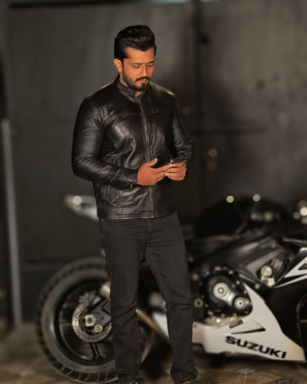 Men’s Classic Black Pure COW Leather Jacket