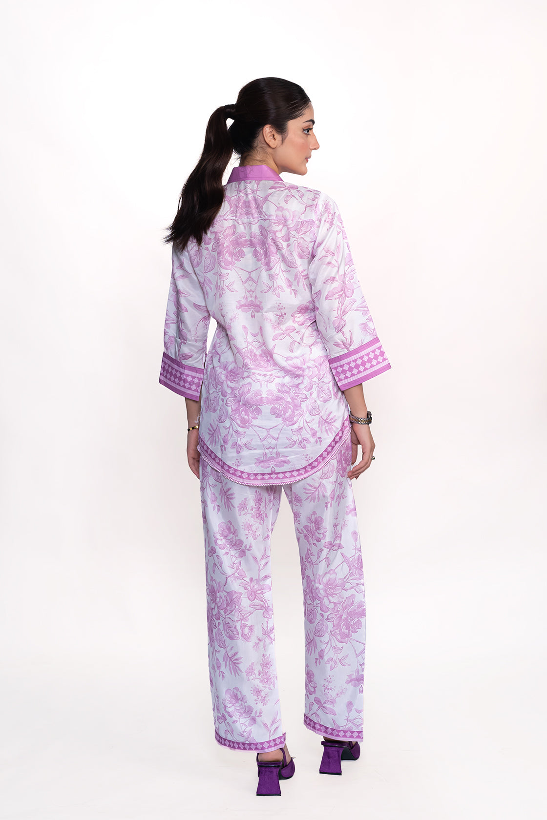 Lavender Printed Swiss Lawn Co-Ord Set