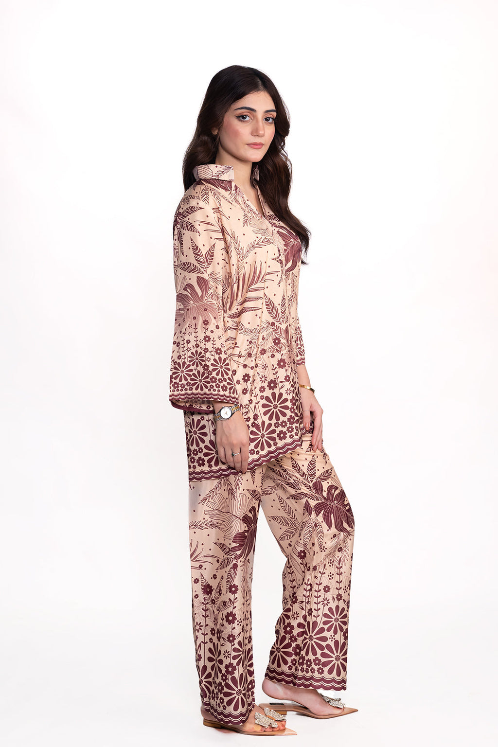 Begonia Printed Swiss Lawn Co-Ord Set