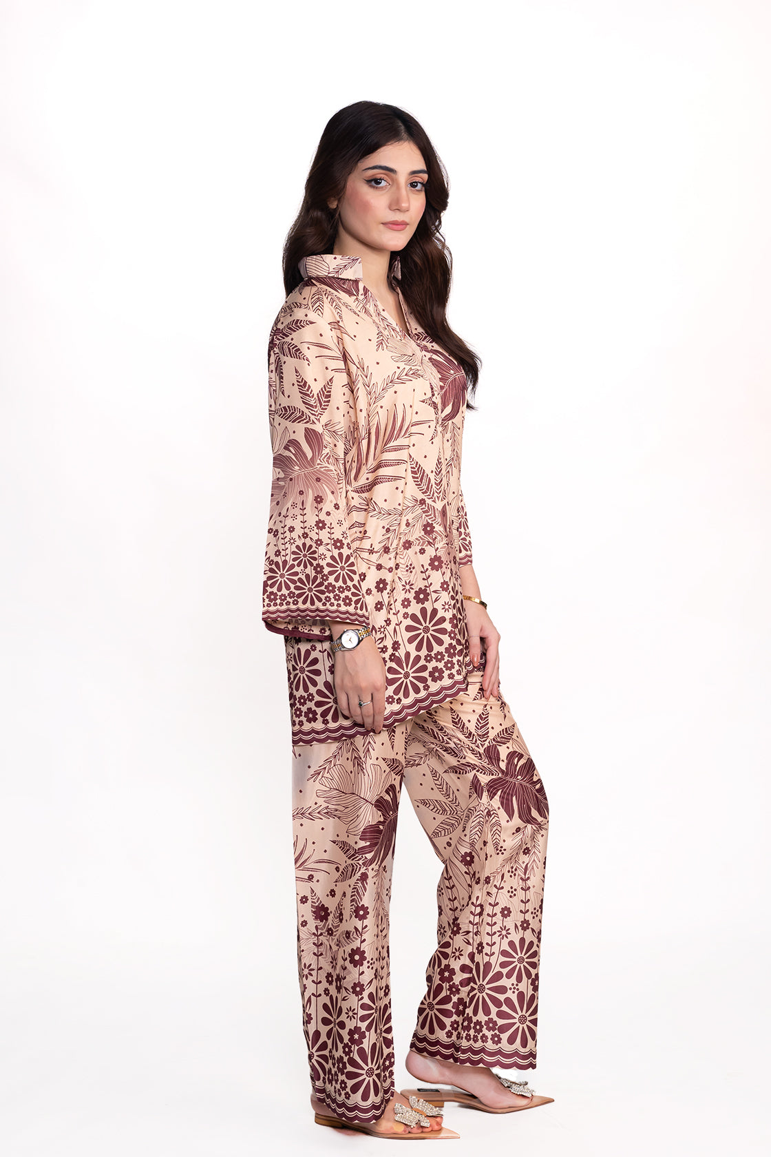 Begonia Printed Swiss Lawn Co-Ord Set
