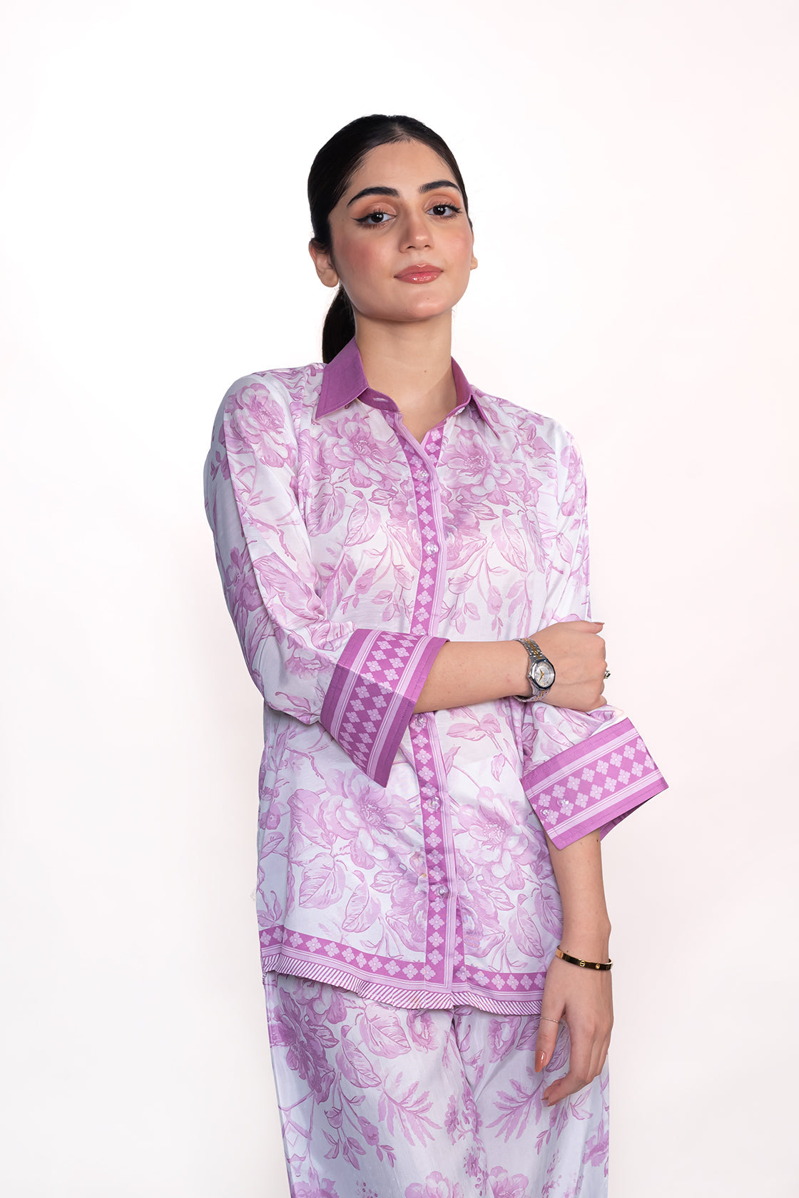 Lavender Printed Swiss Lawn Co-Ord Set