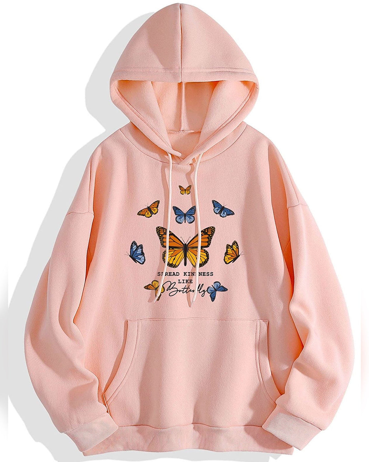 Spread Kindness Graphic Oversized Pullover Hood Peach