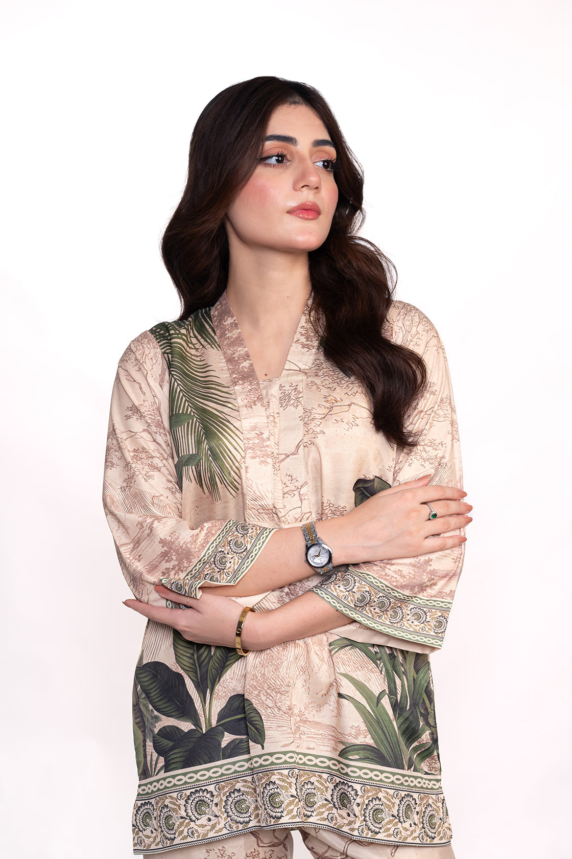 Arica Palm Printed Swiss Lawn Co-Ord Set