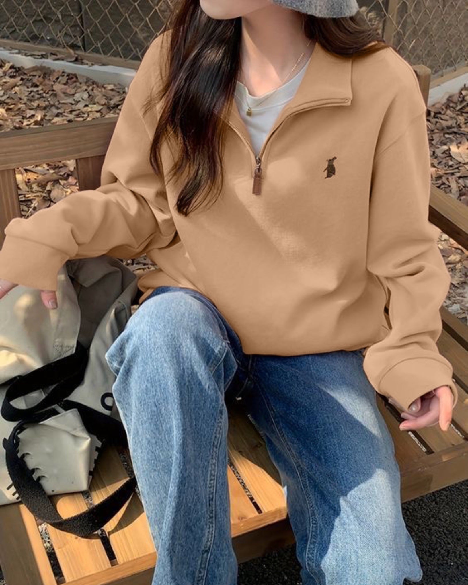 Half Zip Mockneck Fleece Sweater