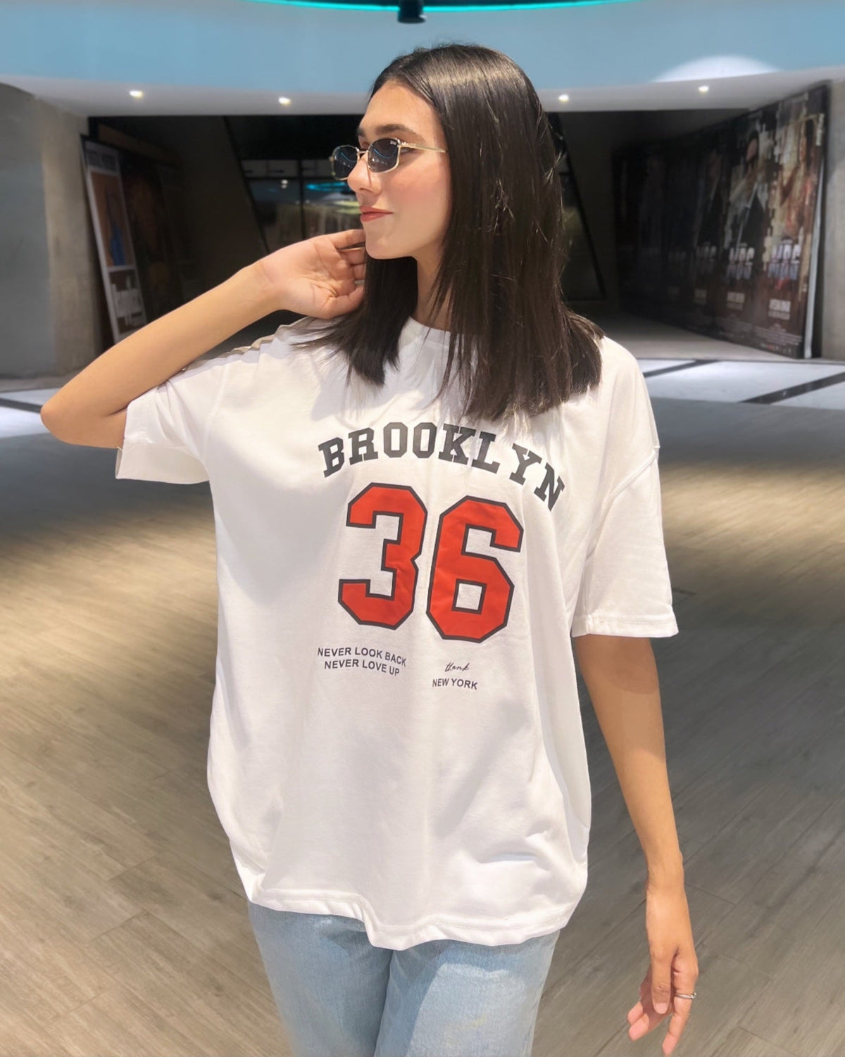 Brooklyn Graphic Drop Shoulder Oversized T-shirt