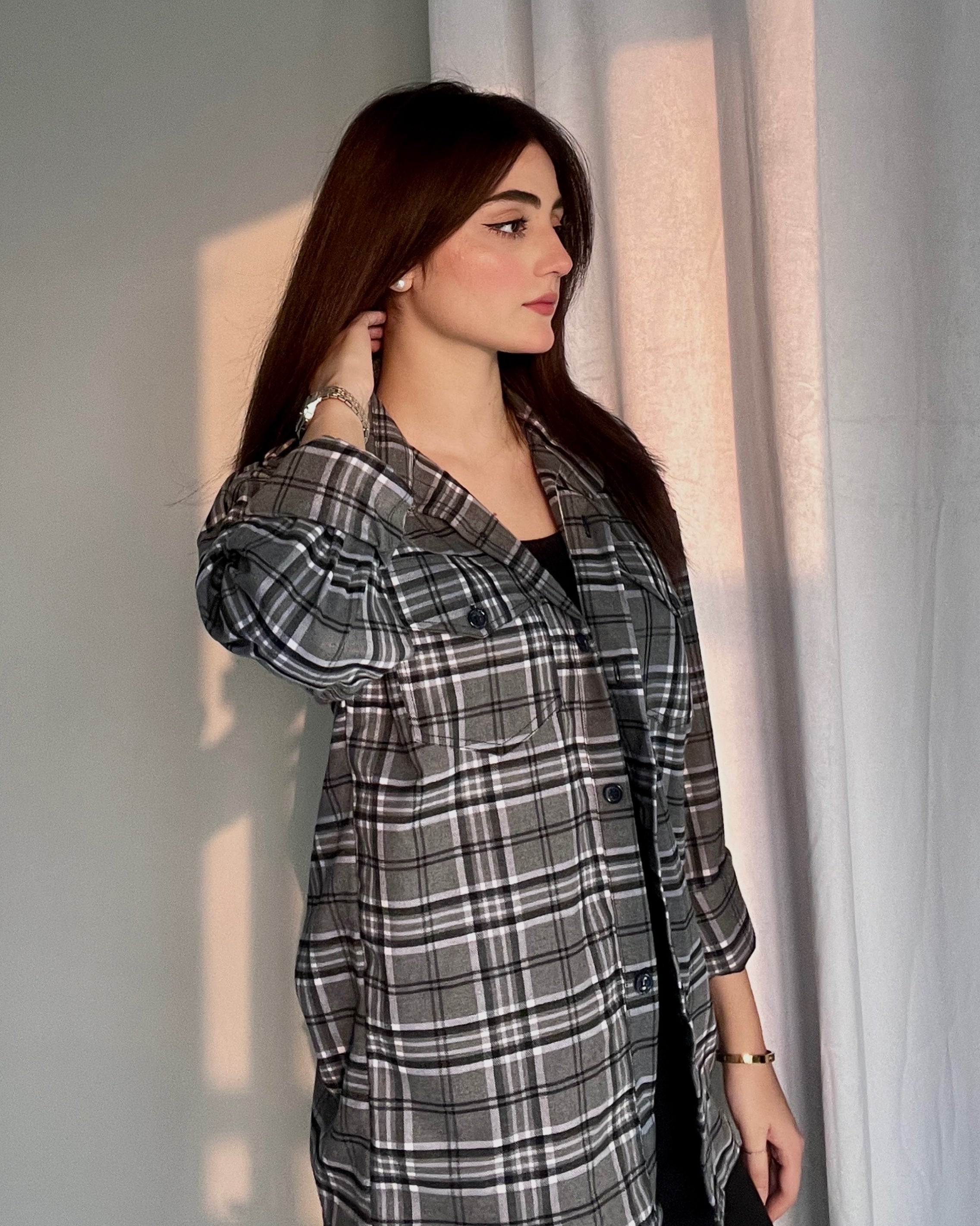 Shepherd Plaid Flannel Oversized Shacket