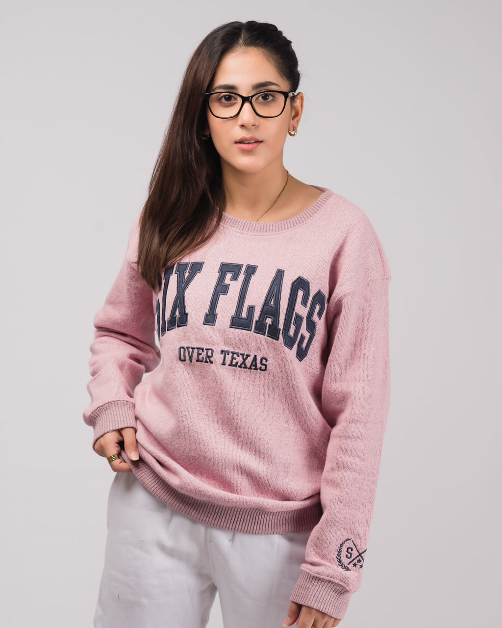 Six Flag Embroidered Irish Knitted Sweater