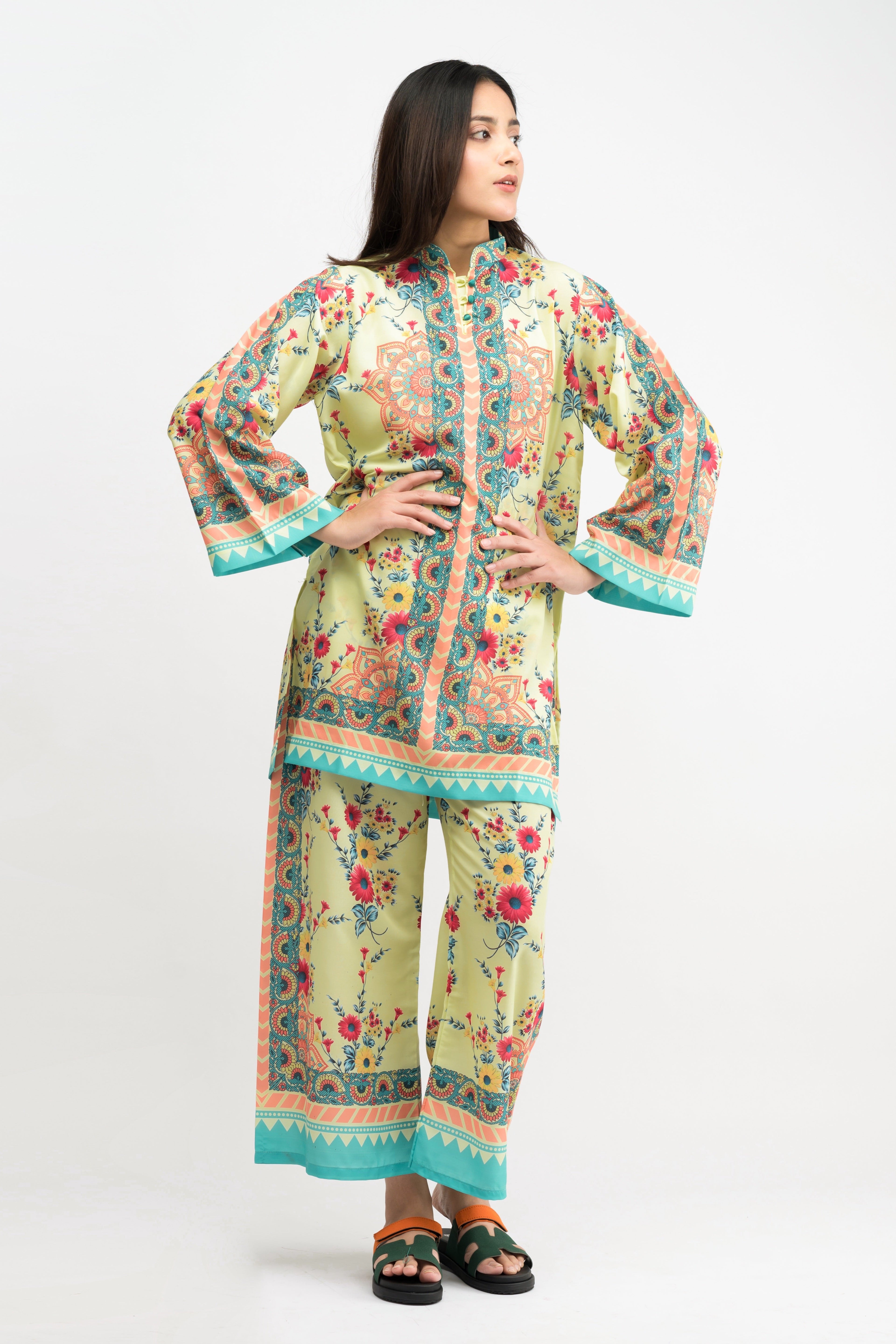 Emerino Printed Swiss Lawn Co-Ord Set
