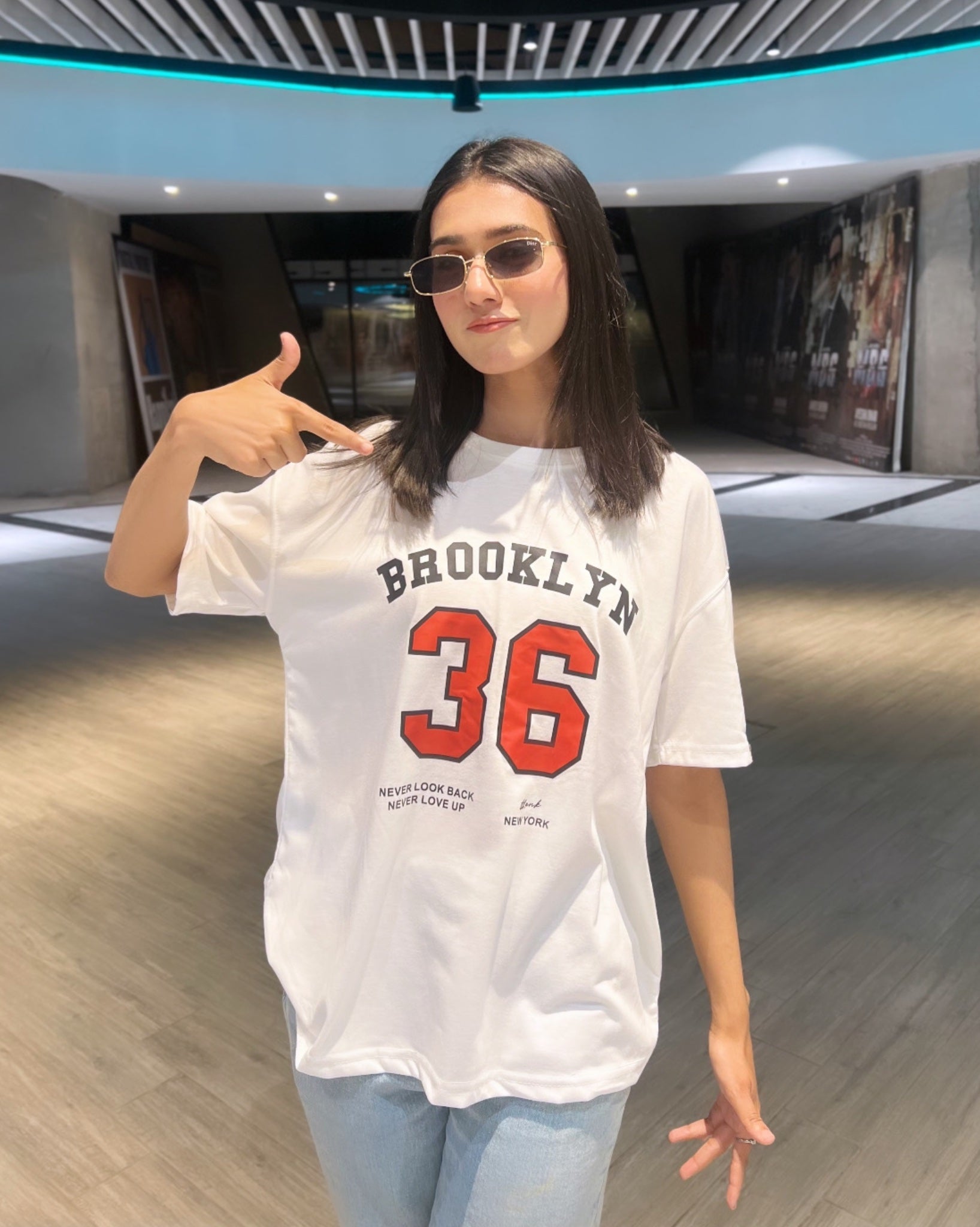 Brooklyn Graphic Drop Shoulder Oversized T-shirt
