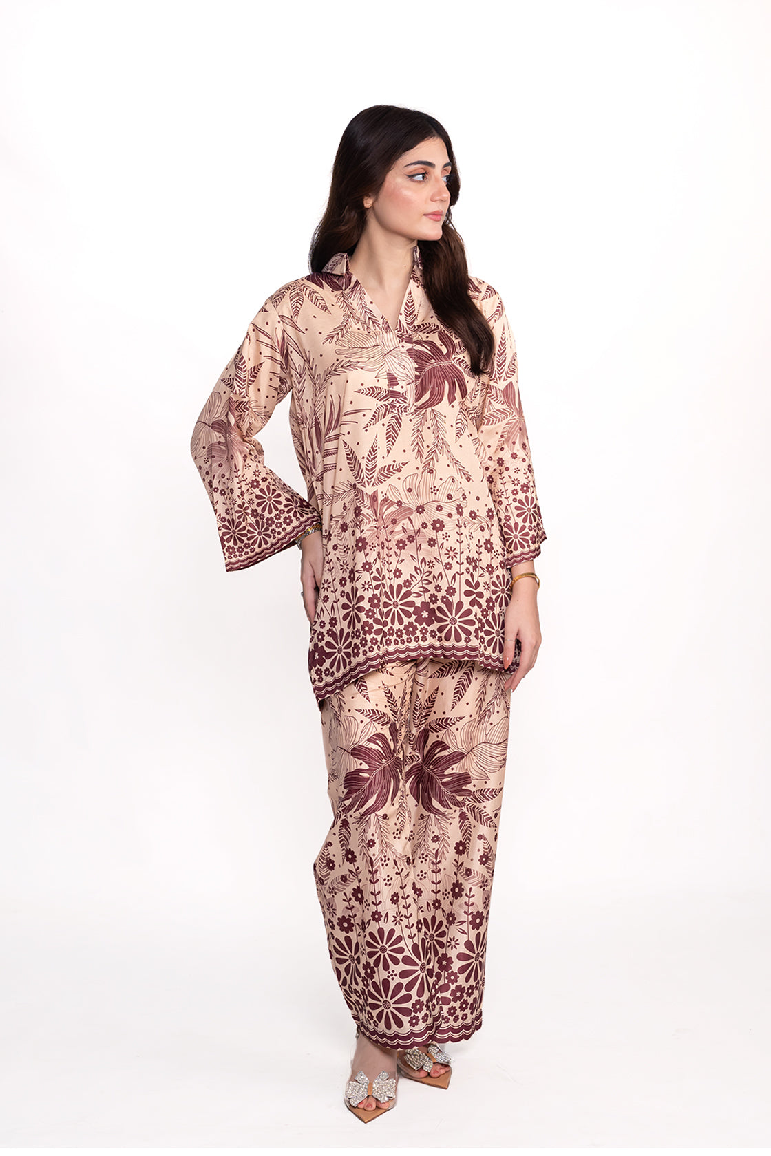 Begonia Printed Swiss Lawn Co-Ord Set