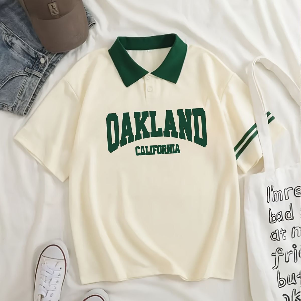 Hombres Camisa Drop Shoulder Polo Shirt Oakland