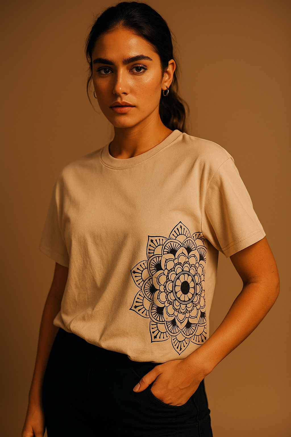 Mandala Graphic Drop Shoulder Oversized Tee