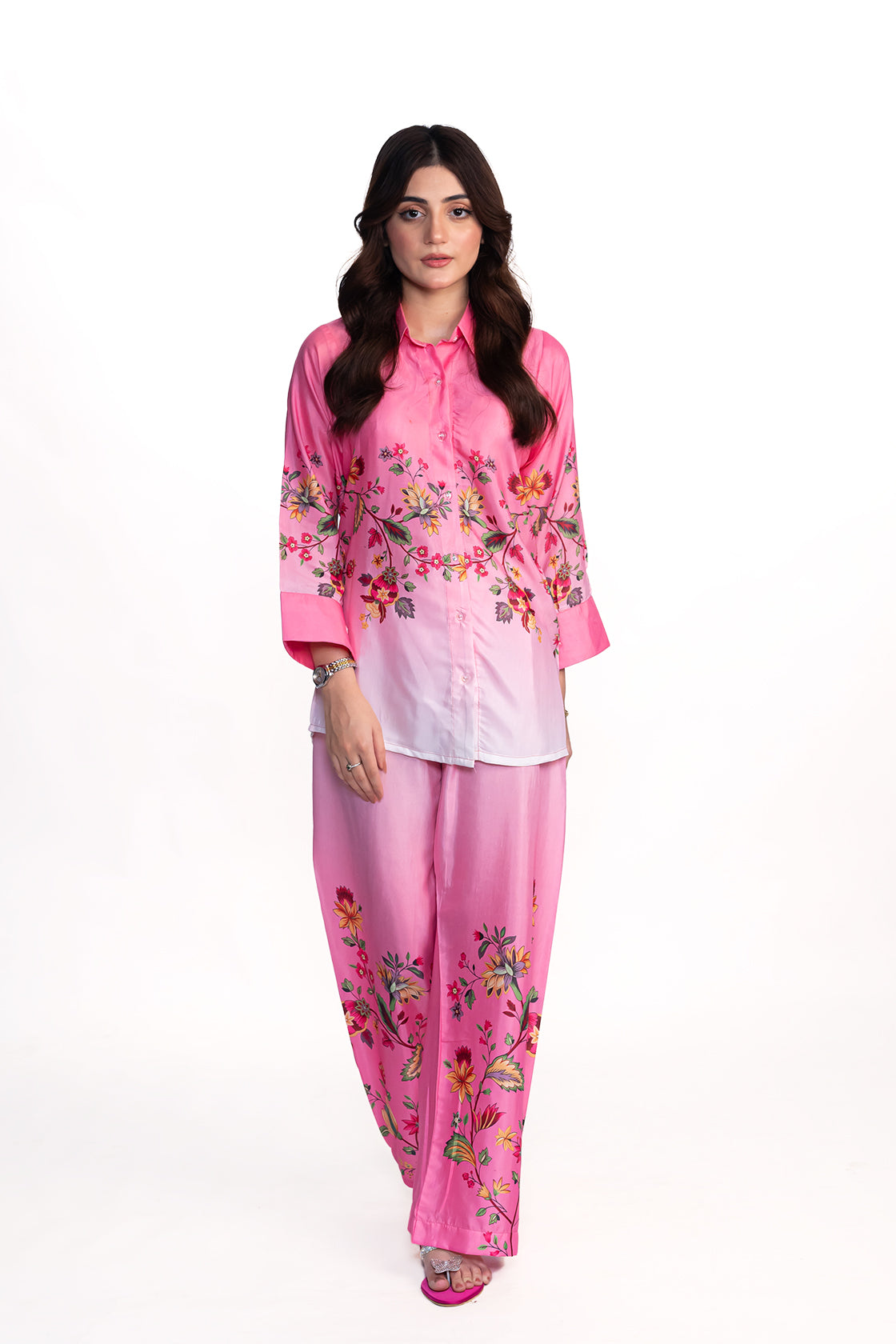 Primrose Pink Printed Swiss Lawn Co-Ord Set