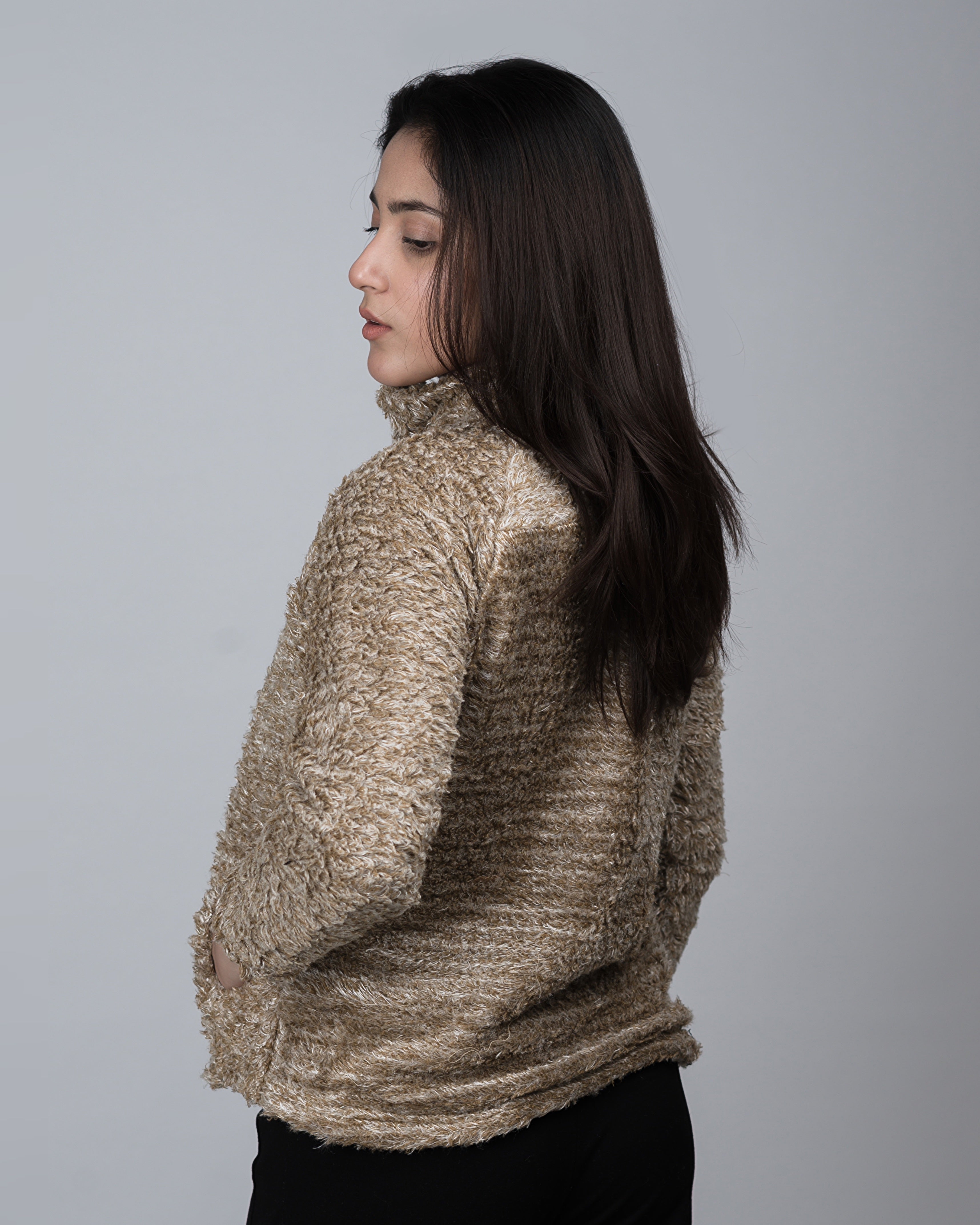 Classic Tweed Woolen Sherpa Jacket