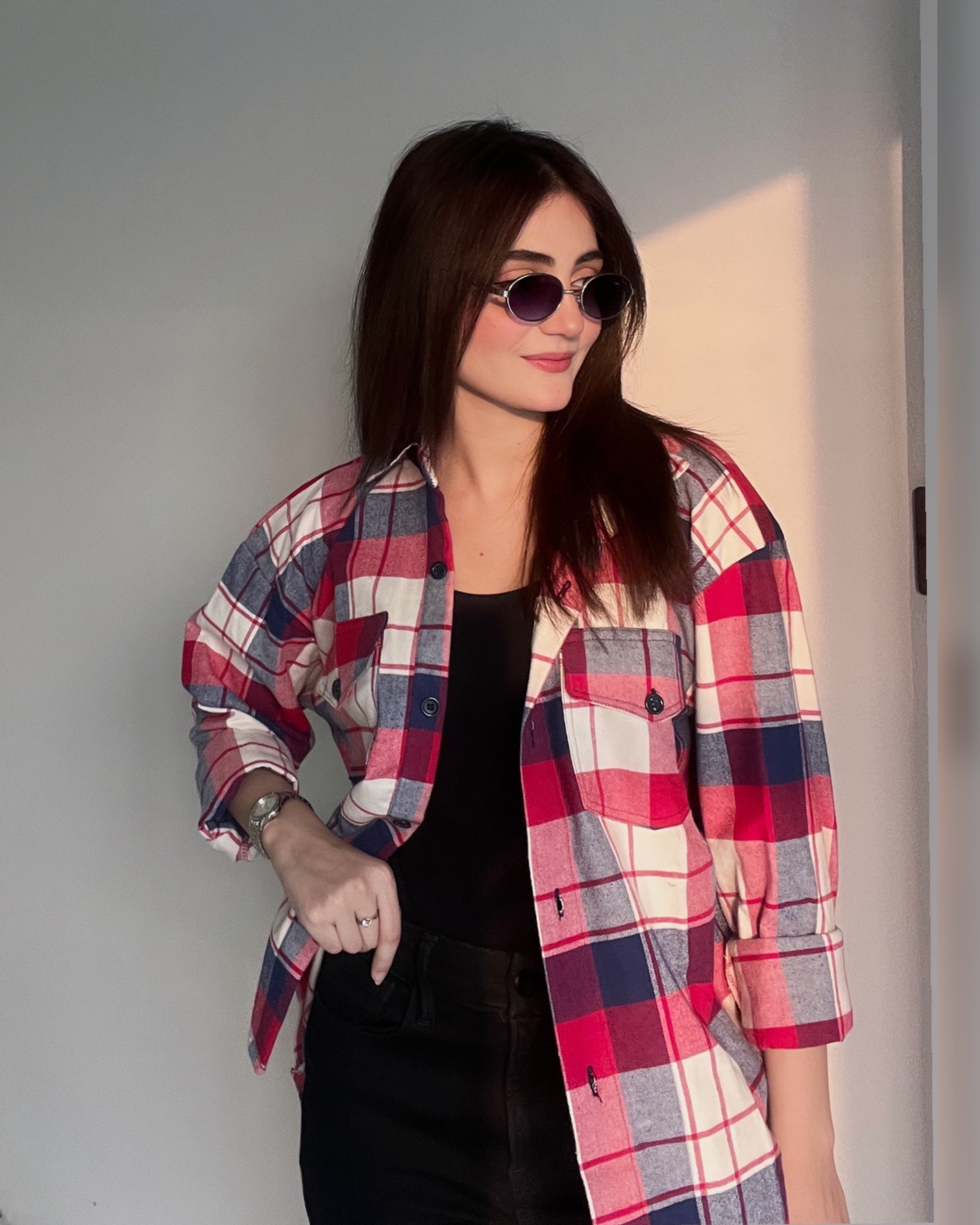 Stewart Plaid Flannel Oversized Shacket