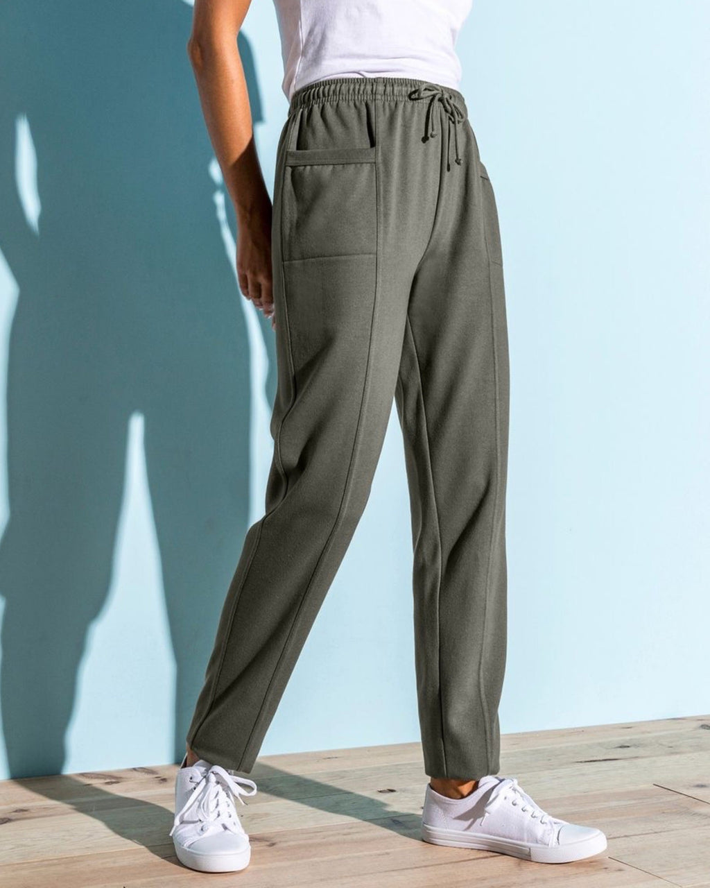 High Waist Fleece Jogger Sweatpant Khaki