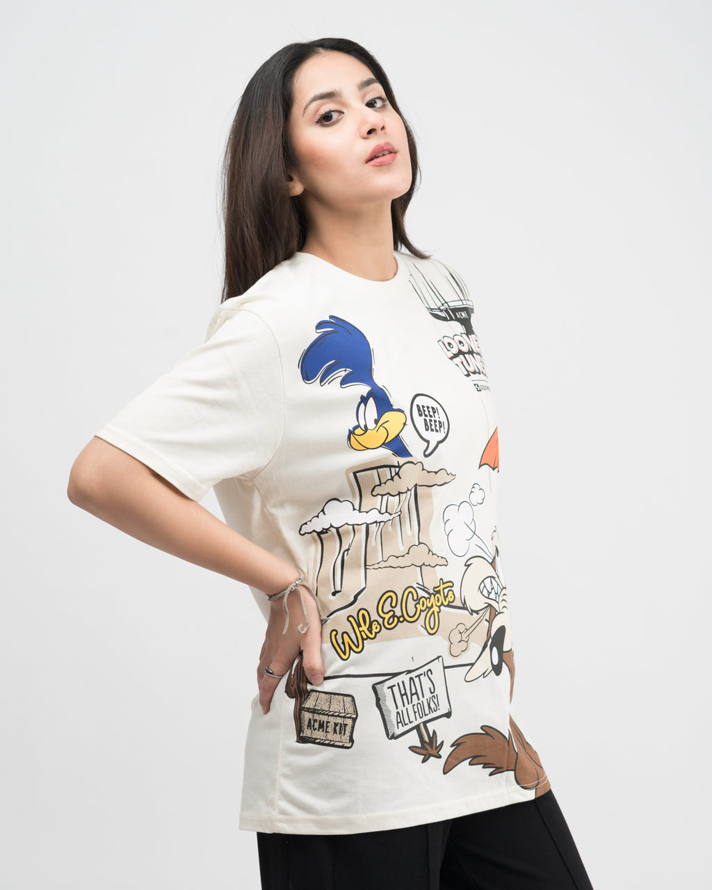 Looney Tunes Graphic Drop Shoulder Oversized T-shirt