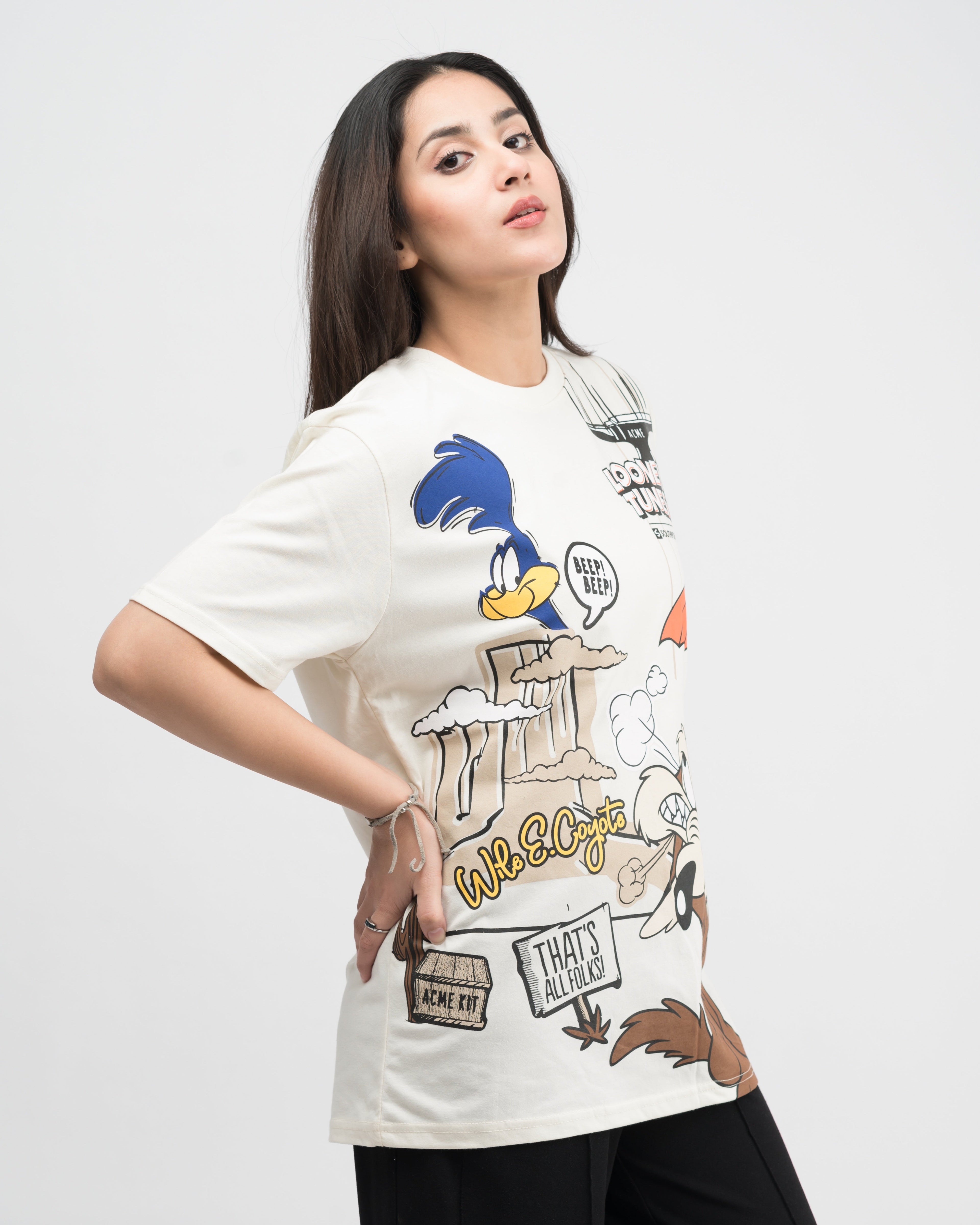 Looney Tunes Graphic Drop Shoulder Oversized T-shirt
