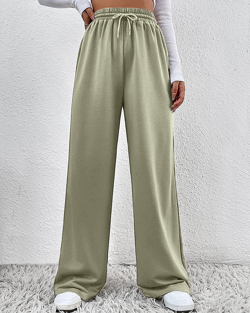 Comfort Stretch Open Bottom Terry Trouser Lime