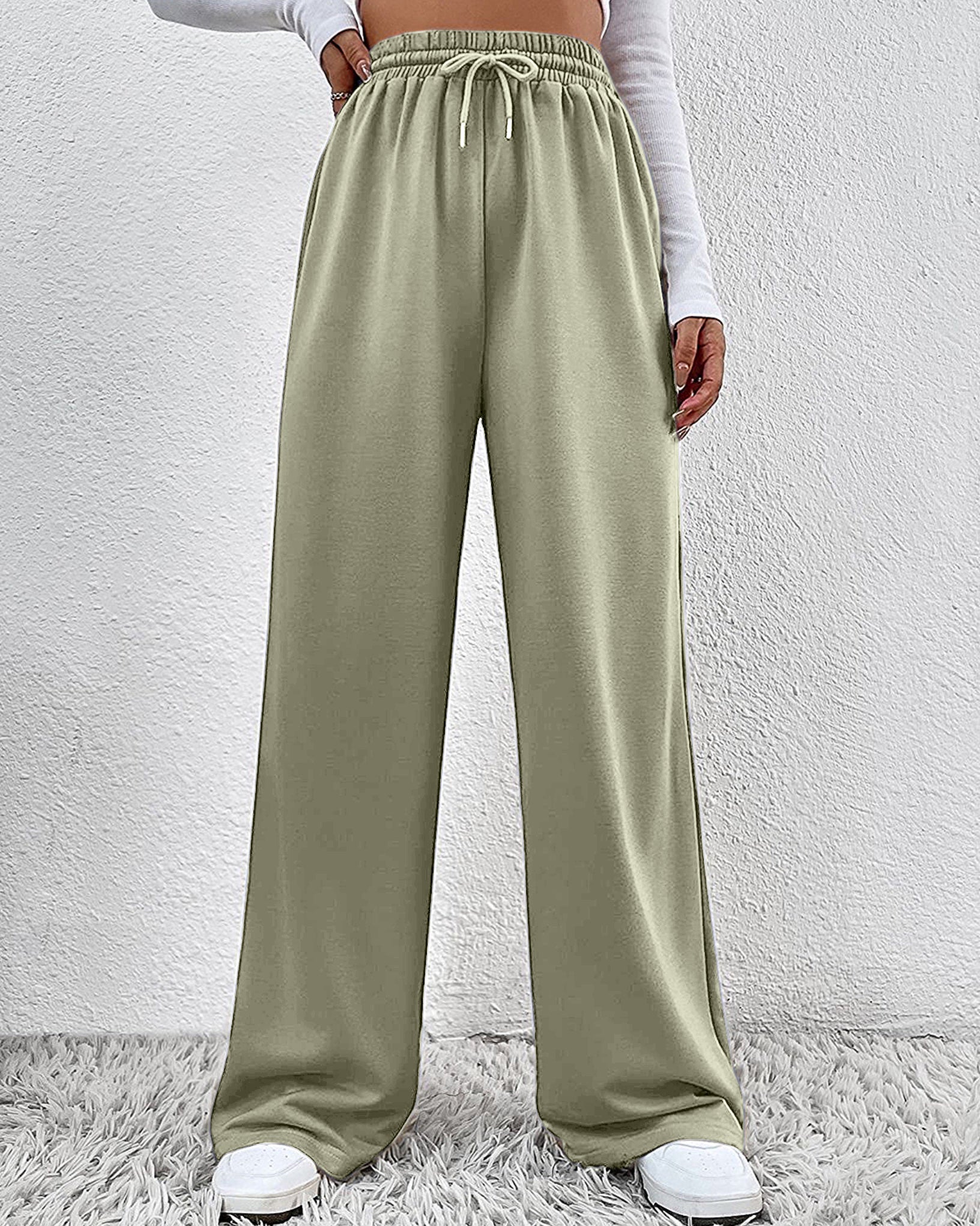 Comfort Stretch Open Bottom Terry Trouser Lime