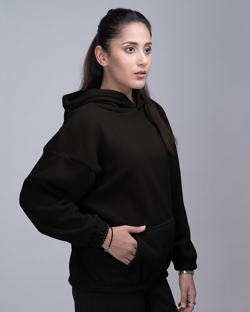 Polar Fleece Drop Shoulder Oversized Hood