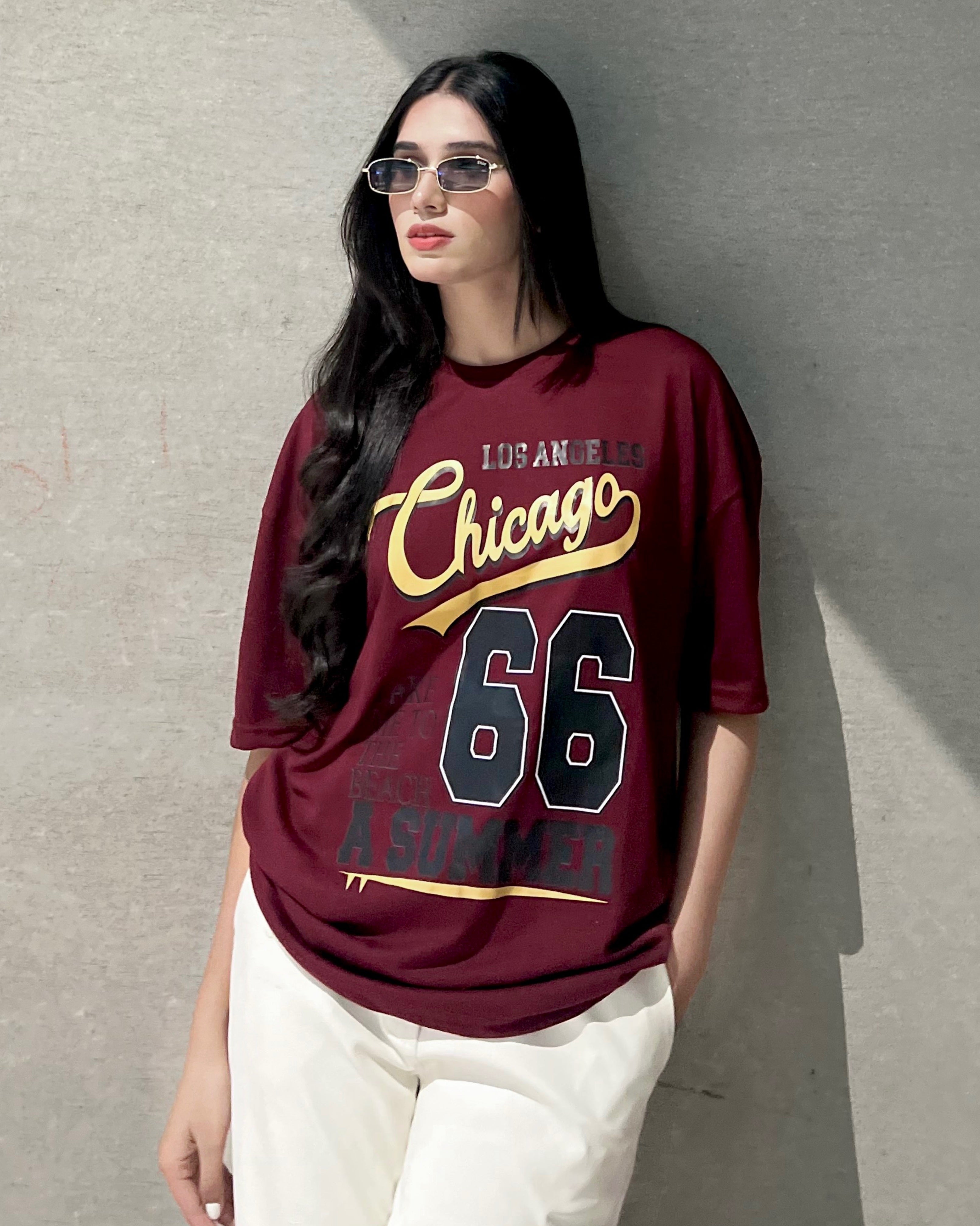 Chicago Graphic Drop Shoulder Oversized T-shirt