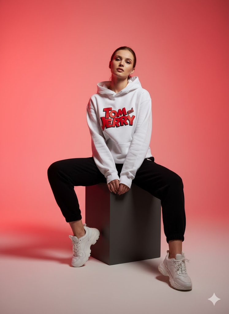 Tom&Jerry Design Graphic Hoodie