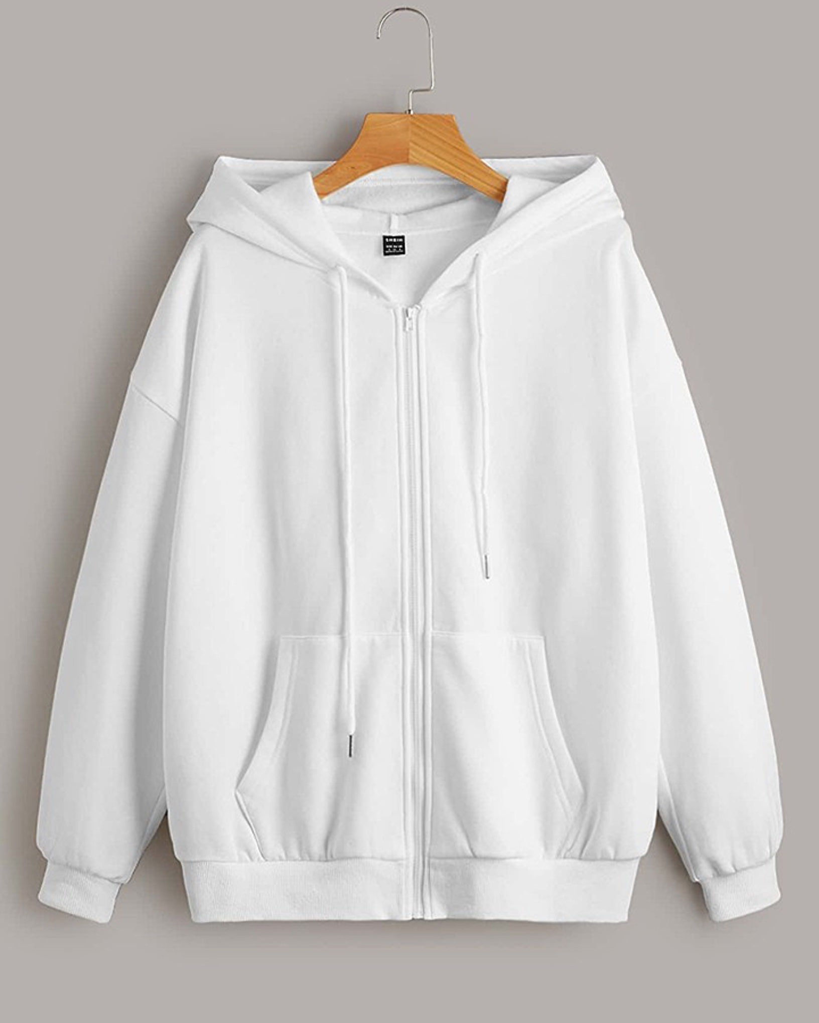 Classic White Pull Over Zipper Hood